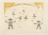 Chinois, from Le Cirque (Chinese, from The Circus) by Salvador Dalí, 1965, Etching and aquatint in colors, on Arches paper, with full margins, sold Apr 2019