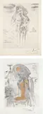Kronos; and Athene, from Mythologie by Salvador Dalí, 1963-65, Two drypoints and heliogravure, one with hand-coloring, on Lana and Japanese paper, with full margins, sold Apr 2019