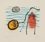 Joan Miró, Suite la bague d'aurore (The Ring of Dawn Suite): one plate, 1957, Etching and aquatint in colors, on Rives BFK paper, with full margins