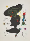 Oda à Joan Miró (Ode to Joan Miró): plate V by Joan Miró, 1973, Lithograph in colors, on Guarro paper, with full margins, sold Apr 2019