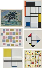 Piet Mondrian, Mondrian, 1957, The complete set of 12 screenprints in colors, on smooth wove paper, with full margins, with text by Michel Seuphor, table of contents and colophon, the sheets loose (as issued), contained in the original paper-backed portfolio with linen spine