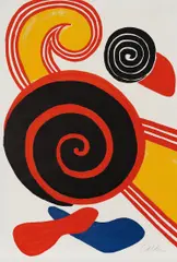 Spirales (Spirals) by Alexander Calder, 1969, Lithograph in colors, on Rives BFK paper, the full sheet, sold Apr 2019