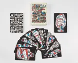 Jean Dubuffet, Algebre de l'hourloupe 52 Figures Extrapolatoires (Hourloupe's Algebra, 52 Systematized Cards) [Playing Cards], 1968, The complete set of 52 screenprints in colors, on cardstock, with title page, the cards loose (as issued), contained in the original white paper-covered slipcase with screenprinted title on cover and spine
