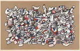 Jean Dubuffet, Site avec trois personnages (a) (Site with Three Characters a), 1976, Screenprint in colors, on Arches paper, with full margins