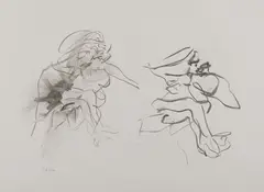 Two Figures by Willem de Kooning, 1973, Offset lithograph, on wove paper, with full margins, sold Apr 2019