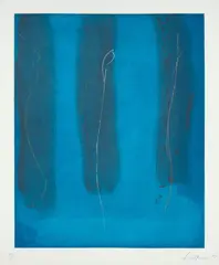 Midnight, from Broome Street Series by Helen Frankenthaler, 1987, Drypoint and aquatint in colors, on Magnani paper, with full margins, sold Apr 2019