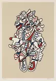 Jean Dubuffet, Objectador, from Présences fugaces (Objectador, from Fleeting Existences), 1973, Screenprint in colors, the beige variant, on Dutch Etching paper, with full margins