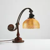 Tiffany Studios, Counter-balance table lamp, circa 1910, Favrile glass, patinated bronze