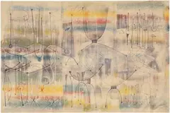 Harry Bertoia, Monotype, circa 1940, Monotype in colors, on rice paper