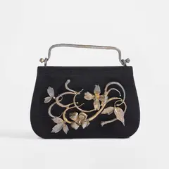 Claude Lalanne, "Clématite" handbag, circa 1989, Silk, vermeil