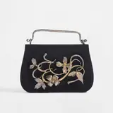 Claude Lalanne, "Clématite" handbag, circa 1989, Silk, vermeil
