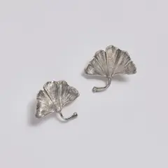 Claude Lalanne, Pair of "Ginkgo" earrings, 1991, Silver