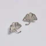 Claude Lalanne, Pair of "Ginkgo" earrings, 1991, Silver