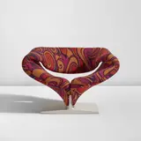 Pierre Paulin, "Ribbon" chair, model no. 582, designed 1966, Painted wood, fabric upholstery
