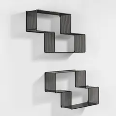 Mathieu Matégot, Pair of "Dédal" shelves, circa 1956, Painted steel