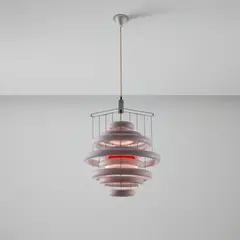 Verner Panton, Prototype "UFO" lamp, 1975, Plastic, steel, aluminum