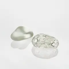 Ritsue Mishima, Two "Moonstones", 2000, Blown and applied glass