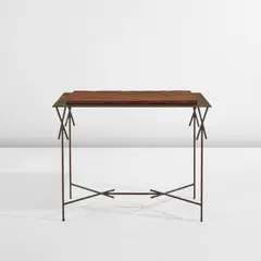 Vincent Corbiere, "Faisceaux" console, 2022, Patinated and painted iron, camphor