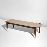 Gio Ponti, Coffee table, model no. 2137, from the "Modern by Singer" series, circa 1956, Travertine, walnut