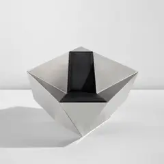 Daniel Libeskind, "Spirit House" chair, 2007, Stainless steel, leather upholstery
