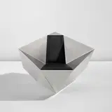Daniel Libeskind, "Spirit House" chair, 2007, Stainless steel, leather upholstery