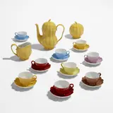 Josef Hoffmann, "Melon" mocha service, circa 1929, Glazed porcelain