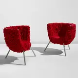 Pair of "Vermelha" chairs by Fernando Campana and Humberto Campana, designed 1993, executed after 1998, Cotton rope, stainless steel, sold Sep 2026