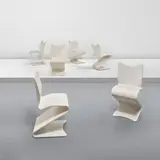 Verner Panton, Set of six "S-Stuhl" side chairs, model no. 275, circa 1965, Painted and molded plywood