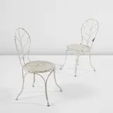 Eugène Antoine Durenne, Pair of chairs, circa 1935, Painted iron