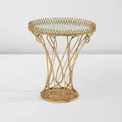 French (?), Gueridon, 20th century, Gilt iron, mirrored glass