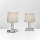Pair of "Library" table lamps by Elizabeth Garouste and Mattia Bonetti, designed 1994, Silvered bronze, silk shades, sold Jun 2026