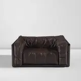 Carlo Scarpa, "Cornaro" armchair, from the "Ultrarazionale" series, circa 1974, Painted wood, leather upholstery