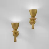 Jacques Grange, Pair of wall lights, circa 2022, Painted plaster