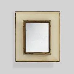 Mirror, model no. 30 by Carlo Scarpa, circa 1937, Battuto glass, mirrored glass, brass, sold Jun 2026