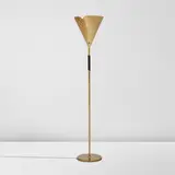 Paavo Tynell, Rare floor lamp, model no. 9620, circa 1951, Brass, leather