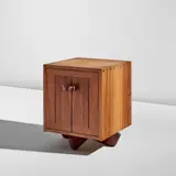 "Kornblut" cabinet by George Nakashima, 1989, English walnut, American black walnut, walnut burl, sold Jun 2026
