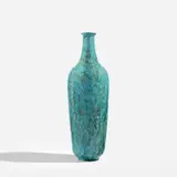Gertrud Natzler and Otto Natzler, Tall vase, circa 1962, Earthenware, turquoise and gunmetal matte glaze