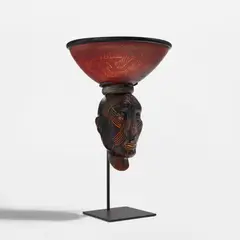 "Mogollon Woman" by William Morris, 2001, Blown and formed glass, powder-coated steel, sold Jun 2026