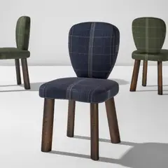 Giancarlo Valle, Set of five "Scott" side chairs, 2022, Patinated bronze-covered wood, fabric upholstery