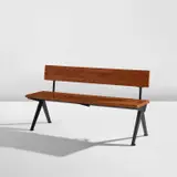 Jean Prouvé, Bench, circa 1955, Oak, painted steel