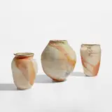 Frances Palmer, Three vases, 2020, Porcelain, Shino glaze