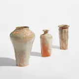 Frances Palmer, Three vases, 2020, Porcelain, Shino glaze