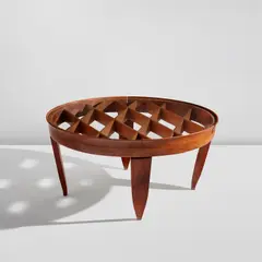 Italian, Low table, 1940s, Chestnut, glass