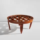 Italian, Low table, 1940s, Chestnut, glass