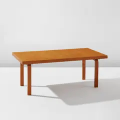 Dining table by Alvar Aalto, circa 1955, Karelian birch-veneered wood, laminated birch, sold Feb 2025
