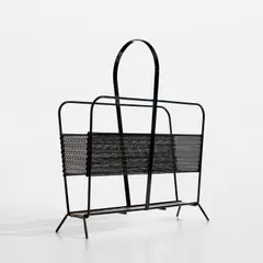 Mathieu Matégot, "Harpers" magazine rack, circa 1956, Painted steel, brass