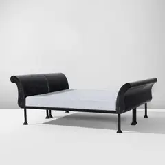 Julian Schnabel, "Twin Sleigh" bed, from the apartment of Anh Duong, 1989, Patinated steel, patinated bronze