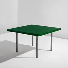 Occasional table by Paul Lester Wiener, circa 1948, Lacquered wood, steel, sold Feb 2025