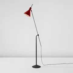 Stilnovo, Adjustable floor lamp, model no. 4033, circa 1960, Painted aluminum, nickel-plated brass, painted brass, painted steel