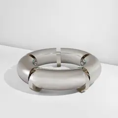 Mattia Bonetti, "Miami" coffee table, 2010, Nickel-plated bronze, glass